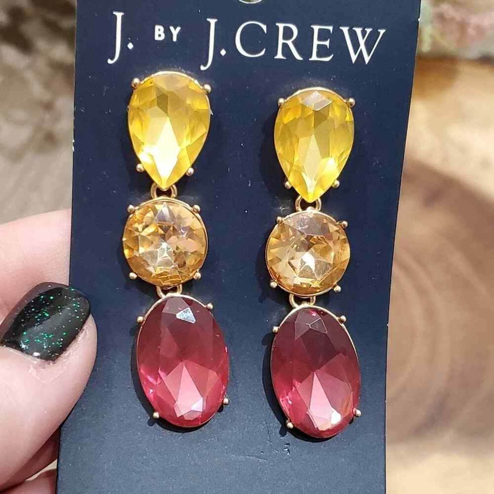 New J. Crew statement jeweled earrings